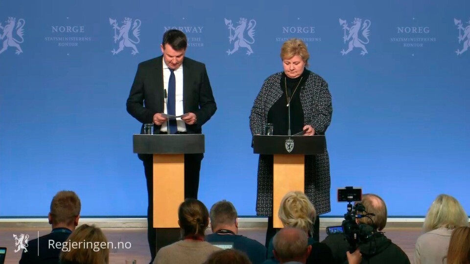 Fra regjeringens pressekonferanse i forbindelse med Waras avgang.