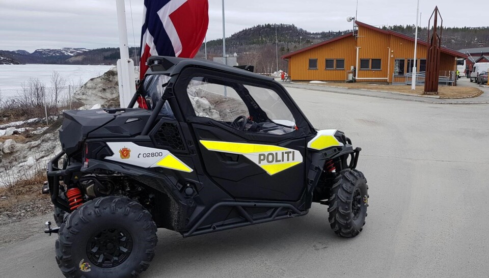 Finnmark politidistrikts nye UTV ved grensepasseringstedet på Storskog.
