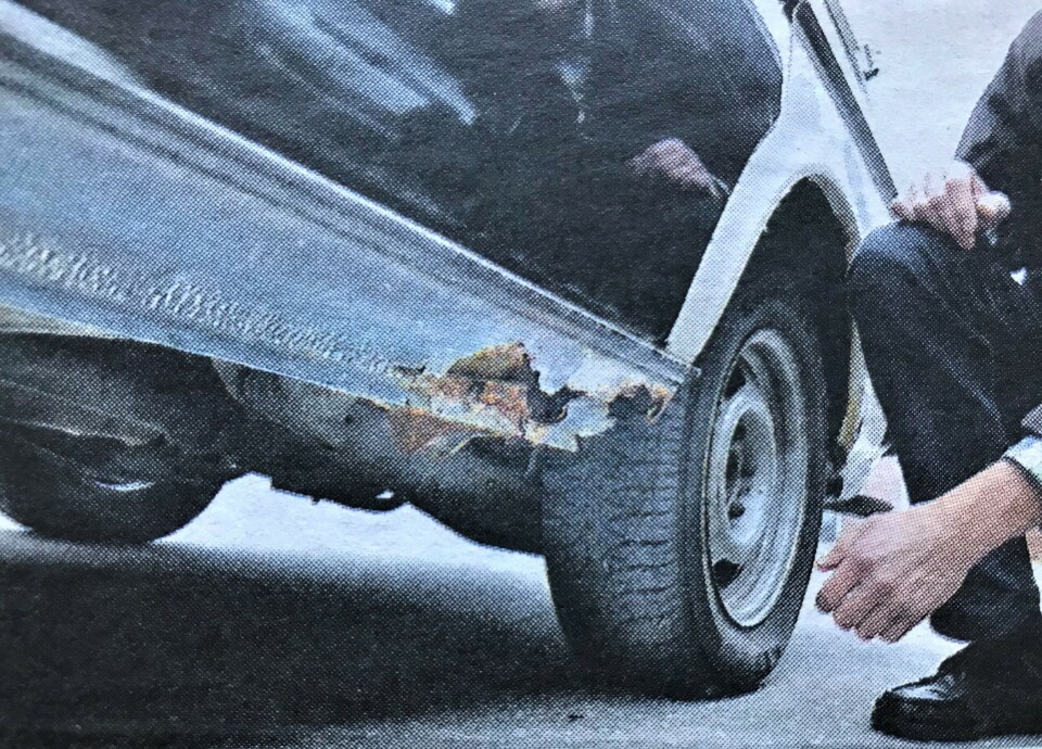 RUSTSKADER: Bilen bar preg av lite stell og omsorg.