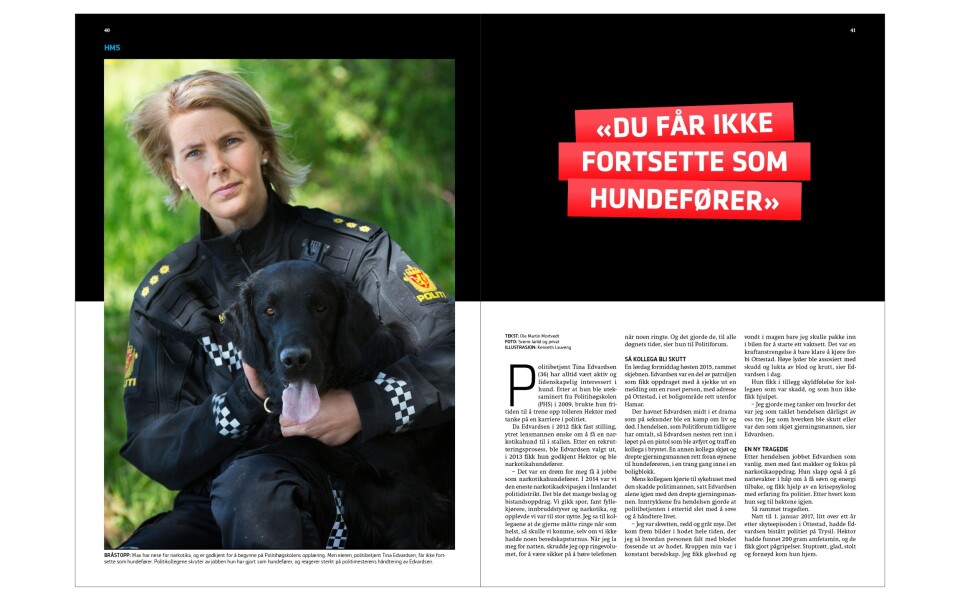 Faksimile av artikkelen som ble publisert i juniutgaven av Politiforum. Faksimile av artikkelen som ble publisert i juniutgaven av Politiforum.