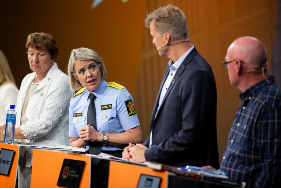 KONFRONTASJON: Politidirektør Benedicte Bjørnland reagerte på forfatter Einar Haakaas' beskrivelser av gjengsituasjonen i Oslo.