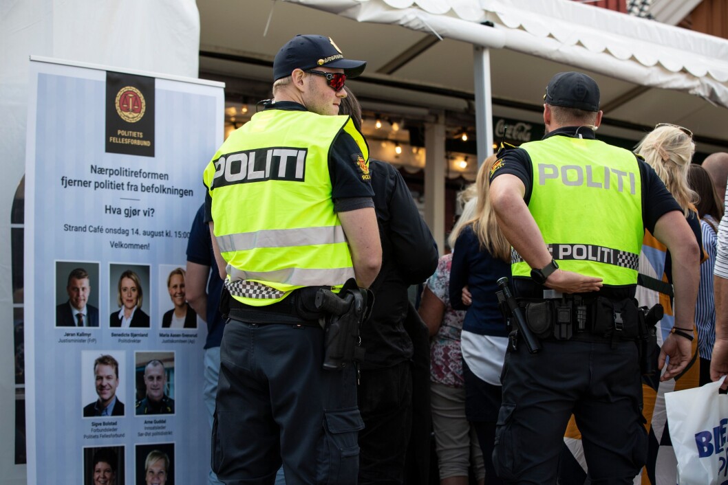 DEBATT: «Nærpolitireformen fjerner politiet fra befolkningen. Hva gjør vi?» var navnet på debatten som Politiets Fellesforbund arrangerte under Arendalsuka. DEBATT: «Nærpolitireformen fjerner politiet fra befolkningen. Hva gjør vi?» var navnet på debatten som Politiets Fellesforbund arrangerte under Arendalsuka.