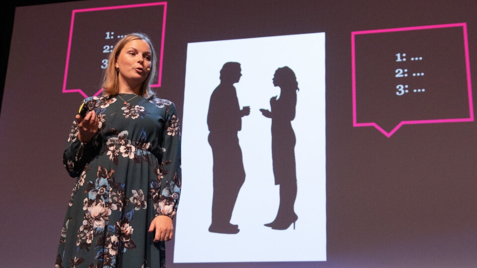 FORSKER PÅ LØGN: Forsker Marthe Lefsaker Sakrisvold ved Politihøgskolen, er en av to delfinalister som gikk videre til finalen i Forsker Grand Prix. Den holdes i Stavanger på lørdag.