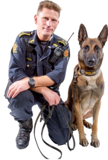 GODE SAMMEN: Eos og Johan Sund Eliassen vant prisen for beste patruljehund under Nordisk mesterskap for politihunder i 2014. GODE SAMMEN: Eos og Johan Sund Eliassen vant prisen for beste patruljehund under Nordisk mesterskap for politihunder i 2014.