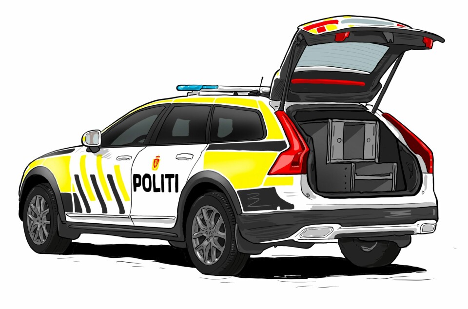 UT I GATENE: Slik kan politiets nye patruljebil bli seende ut, når Volvo V90CC blir ny patruljebil.