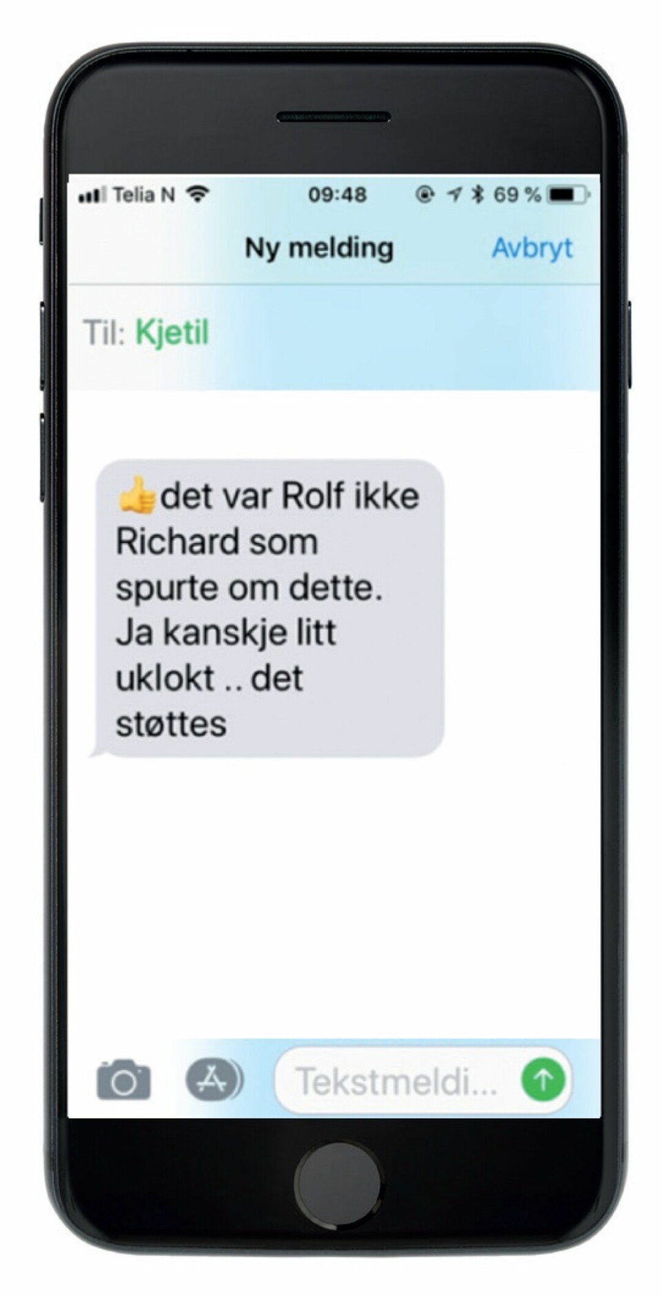 BEKREFTELSEN: I en SMS-utveksling med Vestbakken den 1. juni 2017, bekreftet Kjetil Hansen at det ble stilt spørsmål om den tidligere konflikten på økoteamet under jobbintervjuet til Hege Halvorsen.