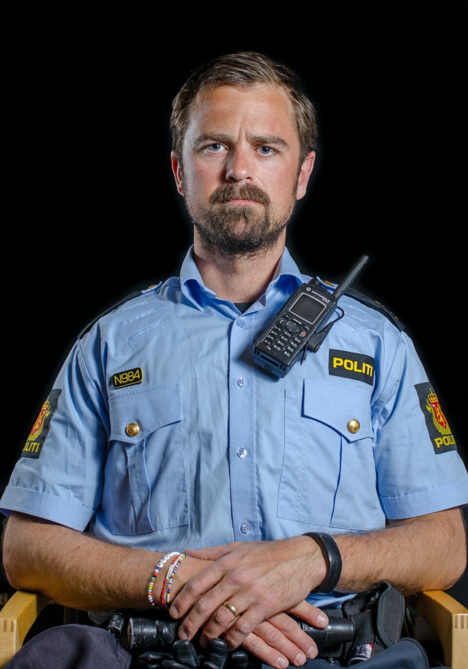 KARANTENE: Lasse Laudal, som jobber ved patruljeseksjonen ved enhet sentrum i Oslo, var i karantene etter en hendelse på jobb forrige fredag.