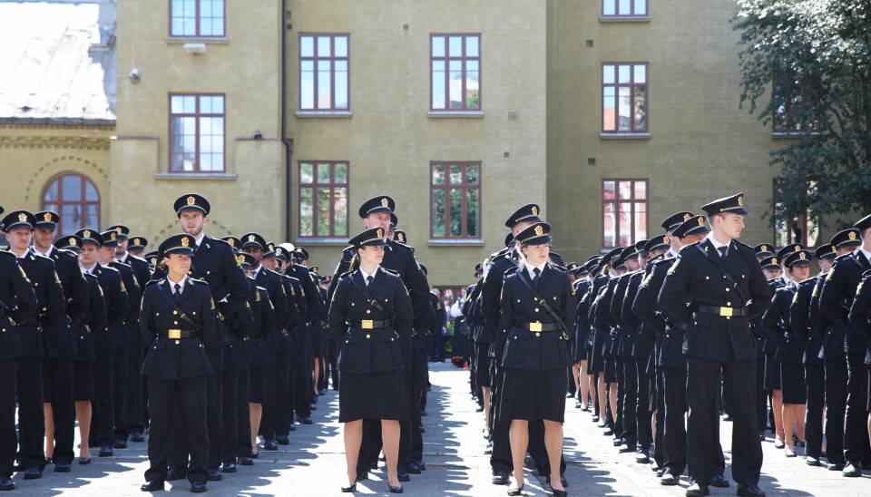 Bildet er tatt under avslutningsseremonien for bachelorstudentene ved Politihøgskolen i Oslo i 2019.