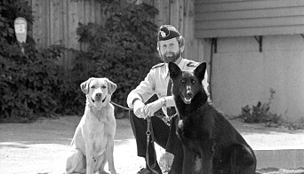 SPESIELL HUNDEMANN: Bombehunden Ben, Ernst og patruljehunden Qvanto på 80-tallet. Det vites ikke at noen polititjenestemann på samme tid har hatt stilling til både en godkjent bombehund og en godkjent tjenestehund, andre enn Ernst K. Rossebø. SPESIELL HUNDEMANN: Bombehunden Ben, Ernst og patruljehunden Qvanto på 80-tallet. Det vites ikke at noen polititjenestemann på samme tid har hatt stilling til både en godkjent bombehund og en godkjent tjenestehund, andre enn Ernst K. Rossebø.