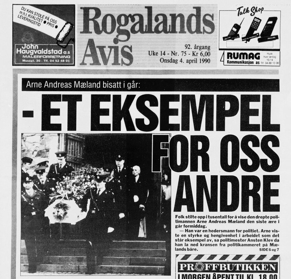 Kollega drept 1990: Politimann og hundefører Arne Andreas Mæland ble skutt og drept i forbindelse med et skarpt oppdrag