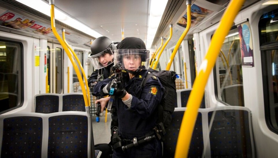 Bildet er tatt under en UEH-øvelse i Oslo. Bildet er tatt under en UEH-øvelse i Oslo.
