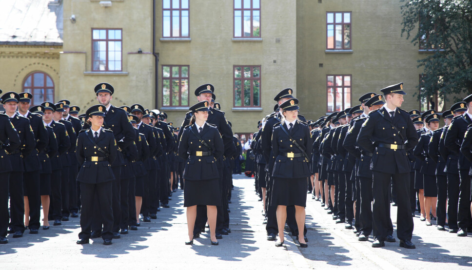 Bildet er tatt under uteksamineringen ved Politihøgskolen i Oslo i 2019.
