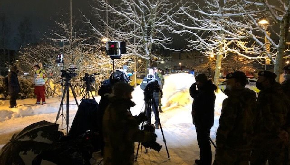 ORIENTERTE MEDIA: Politiet holdt flere pressebrifer daglig for å informere om status i kvikkleirskredet.