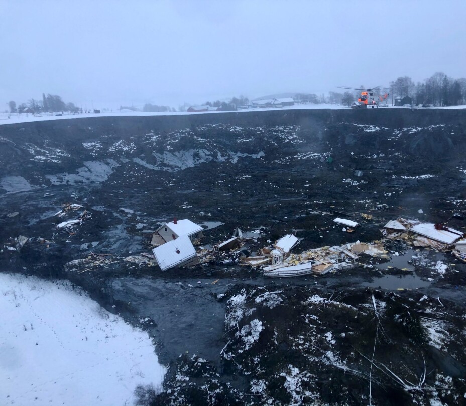 STOR SKRED: Kvikkleirskredet som gikk nær Ask sentrum tok med seg ni bygninger og 31 boenheter. STOR SKRED: Kvikkleirskredet som gikk nær Ask sentrum tok med seg ni bygninger og 31 boenheter.