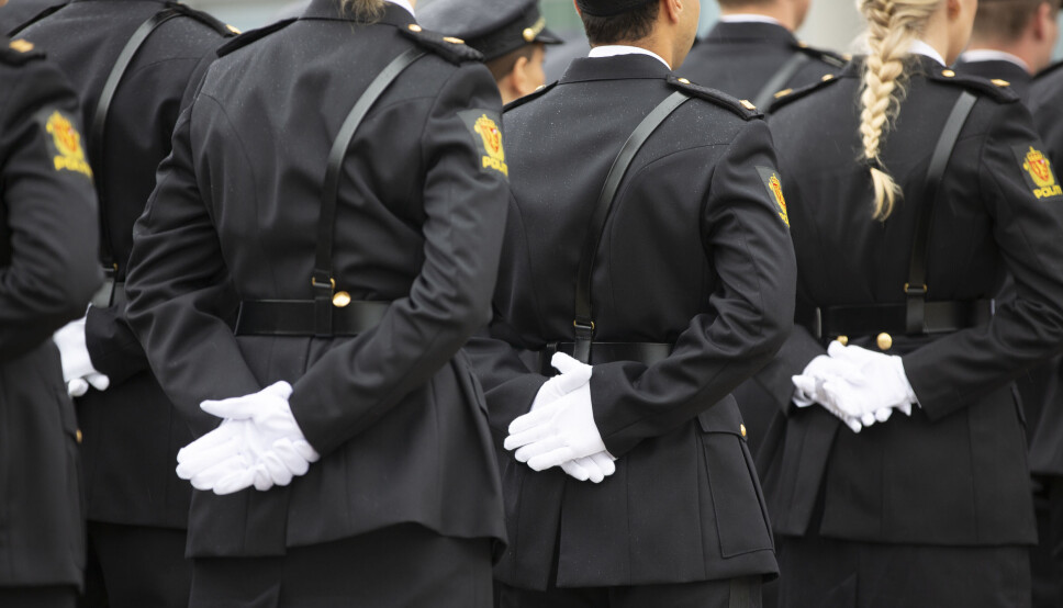 Bildet er tatt under uteksamineringen fra Politihøgskolen i Stavern i 2019. Bildet er tatt under uteksamineringen fra Politihøgskolen i Stavern i 2019.