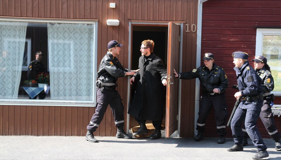 Politistudenter under en øvelse i B2-leir i Stavern.
