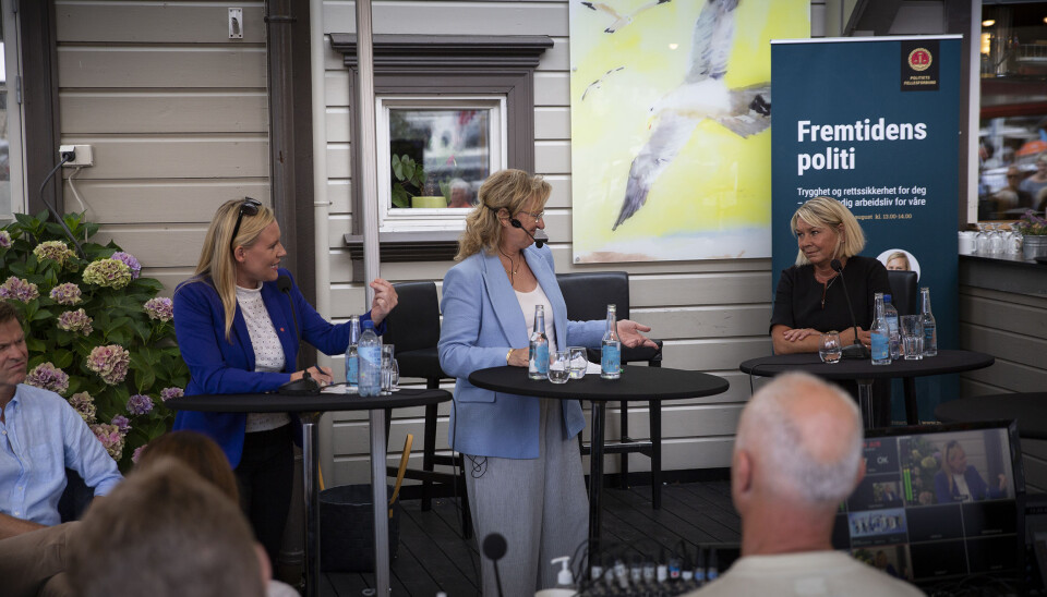 Lene Vågslid, justispolitisk talsperson for Arbeiderpartiet, i debatt med justisminister Monica Mæland (H), under Arendalsuka.