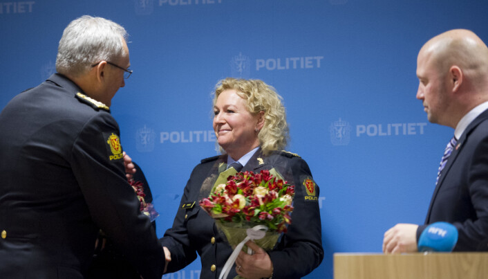 LENGSTSITTENDE POLITIMESTER: Her tiltrer Christine Fossen som ny politimester i Sør-Øst politidistrikt i 2016. Politimesterrollen var langt fra ukjent, totalt har hun 19 år bak seg i politimesterstolen.