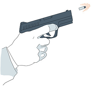 Slik fungerer Triangula. 1. Et skudd blir avfyrt. Slik fungerer Triangula. 1. Et skudd blir avfyrt.