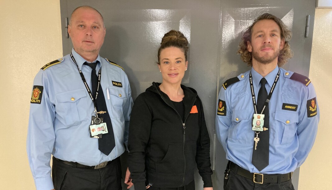 Henning Ø. Johansen, fagleder for arresten i Sør-Øst politidistrikt, Anette Sørum og arrestforvarer Henrik Jensen.
