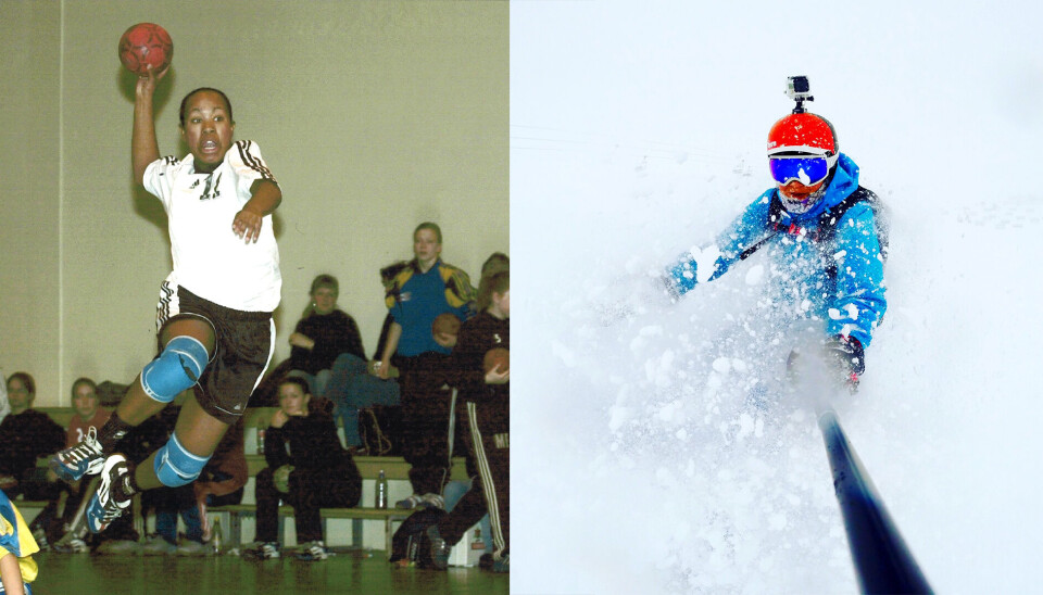 IDRETTSJENTER: Maja på håndballbanen og Olga på randonee-ski. IDRETTSJENTER: Maja på håndballbanen og Olga på randonee-ski.