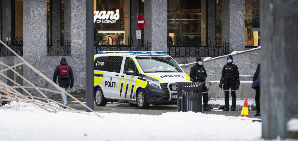 Tilliten til politiet er gjennomgående god, viser tall fra Nasjonal trygghetsundersøkelse 2020. Her en patrulje i Oslo sentrum i forbindelse med Nobelprisutdelingen i 2021.