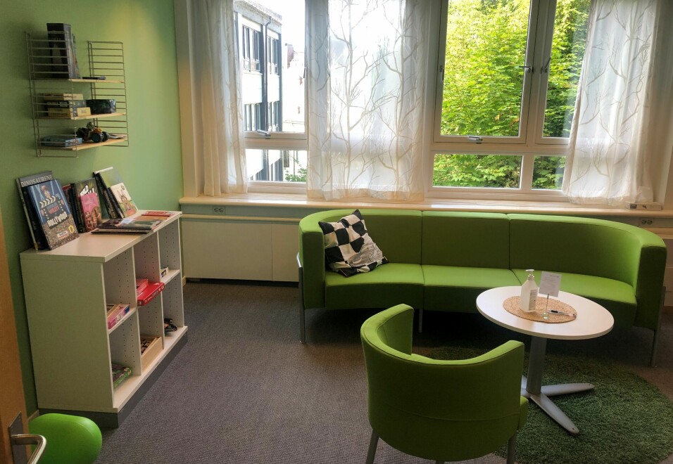 Det grønne rommet på barnehuset i Møre og Romsdal.