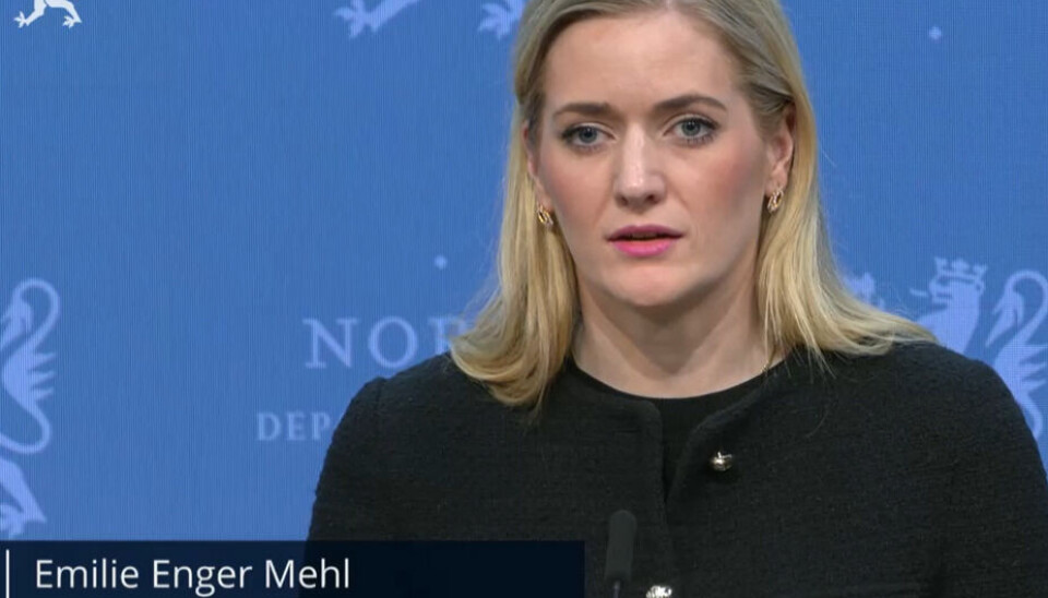 FØLGER NØYE MED: Under dagens pressekonferanse fortalte justis- og beredskapsminister Emilie Enger Mehl at de vil utarbeidet en strategi mot menneskehandel.