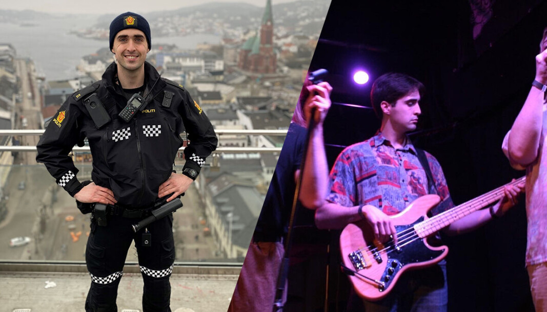 Politistudent Ole Martinus Berg kombinerer hobbyen som bassist og låtskriver med politistudiet. Politistudent Ole Martinus Berg kombinerer hobbyen som bassist og låtskriver med politistudiet.