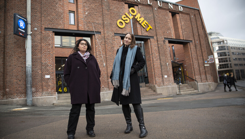 Forsker Andreea Ioana Alecu og professor Silje Bringsrud Fekjær ved OsloMet.