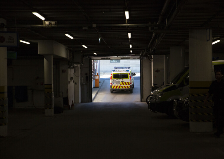 Bilde fra politigarasjen i Trondheim.