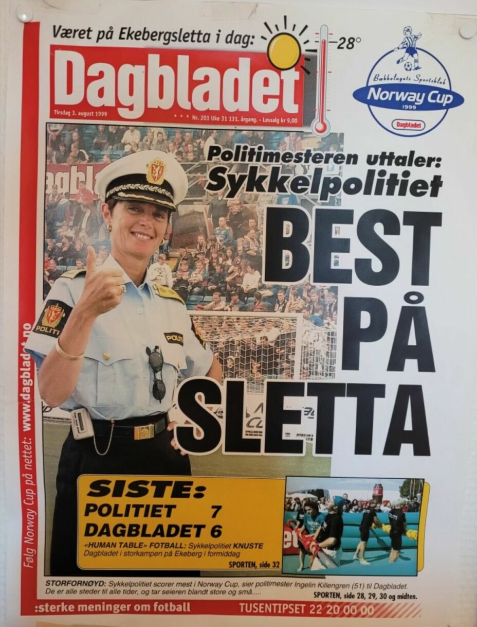 1999: Det var på 90-tallet at politiet ble fast tilstede på Norway Cup.