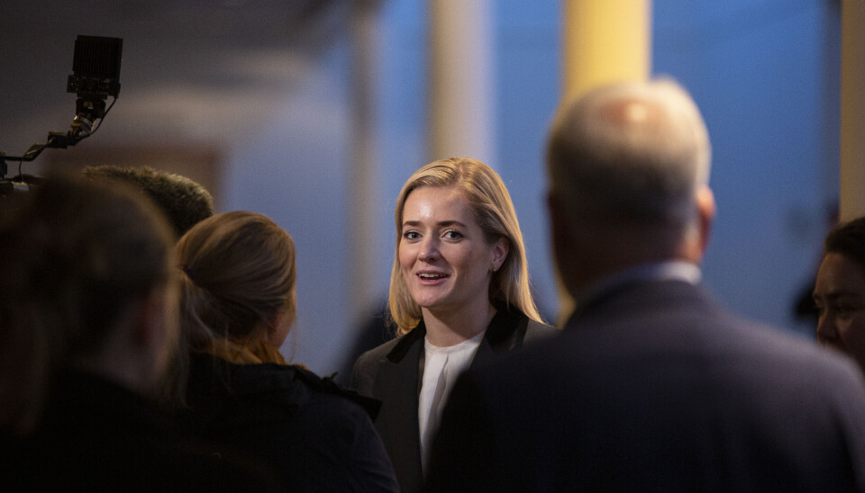 Justisminister Emilie Enger Mehl (Sp), under Politiets Fellesforbunds landsmøte i Sandefjord. Justisminister Emilie Enger Mehl (Sp), under Politiets Fellesforbunds landsmøte i Sandefjord.