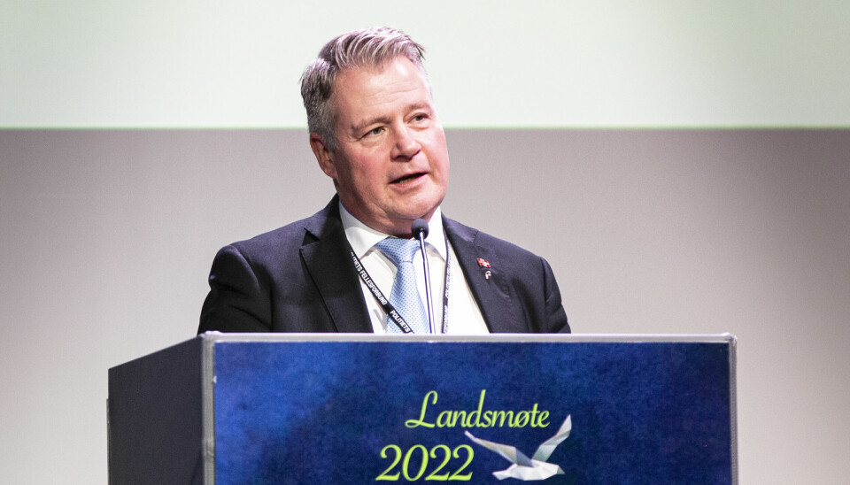 Per-Willy Amundsen (Frp) under Politiets Fellesforbunds landsmøte 2022.