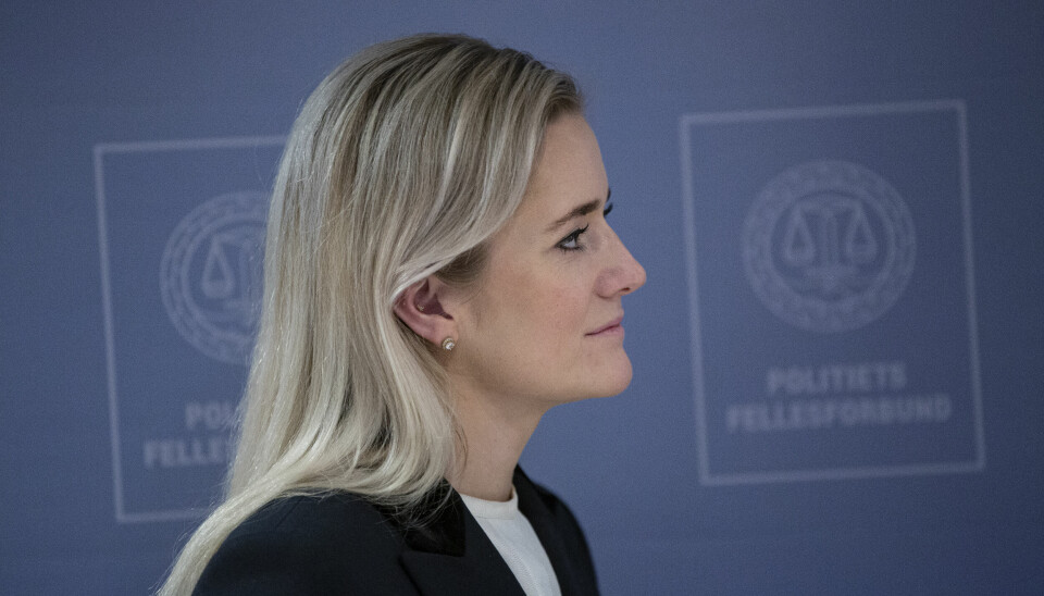 Justis- og beredskapsminister Emilie Enger Mehl (Sp), her avbildet på Politiets Fellesforbunds landsmøte i Sandefjord.