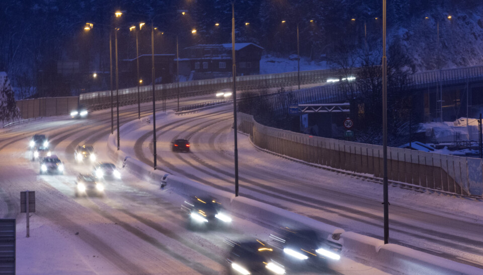 E18 ved Slependen i Bærum.