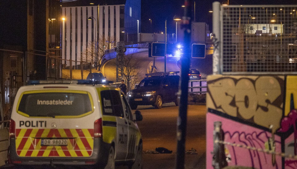 Politiet avfyrte skudd under en aksjon i Kristiansand sentrum. Politiet avfyrte skudd under en aksjon i Kristiansand sentrum.