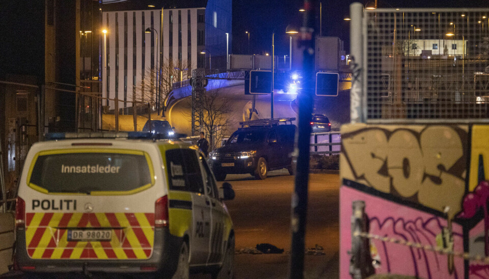 Politiet avfyrte skudd under en aksjon i Kristiansand sentrum. Politiet avfyrte skudd under en aksjon i Kristiansand sentrum.