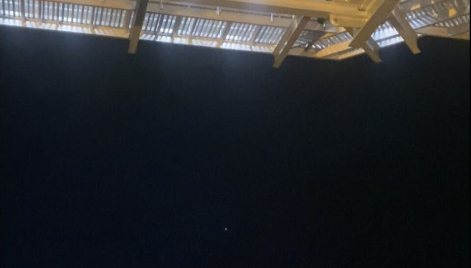 STERKT LYS: Det ble observert og fotografert et sterkt lys på nattehimmelen fra Kristin-feltet i Nordsjøen 19. september 2022. Etterforskningen avdekket at dette trolig var planeten Jupiter. STERKT LYS: Det ble observert og fotografert et sterkt lys på nattehimmelen fra Kristin-feltet i Nordsjøen 19. september 2022. Etterforskningen avdekket at dette trolig var planeten Jupiter.