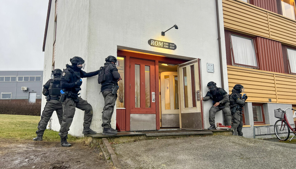 Politistudenter under operativ trening i Stavern. Bildet er et illustrasjonsfoto.