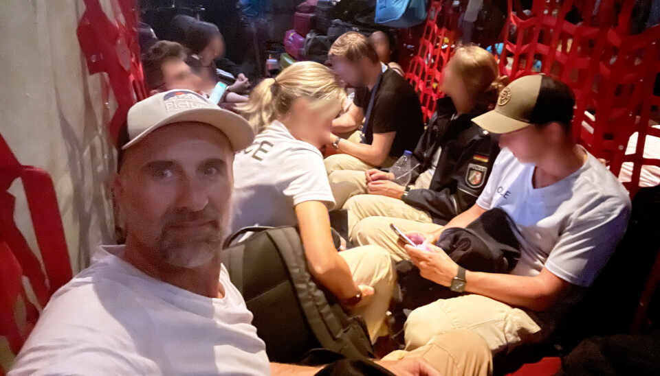 PÅ VEI HJEM: På dette militærflyet satt politibetjent Pål Espeland sammen med andre kolleager på vei til Jordan og hjem til Norge.