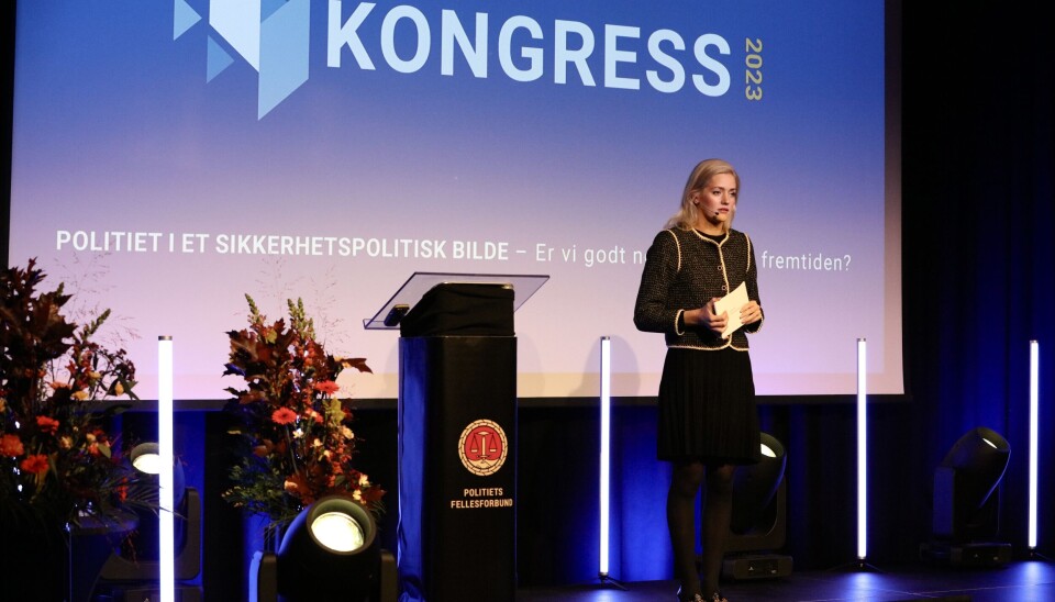 Justis- og beredskapsminister Emilie Enger Mehl ville ikke avslørte noe mer om hva som kommer på statsbudsjettet da hun deltok på PF-Kongressen på Gardermoen tirsdag. Justis- og beredskapsminister Emilie Enger Mehl ville ikke avslørte noe mer om hva som kommer på statsbudsjettet da hun deltok på PF-Kongressen på Gardermoen tirsdag.