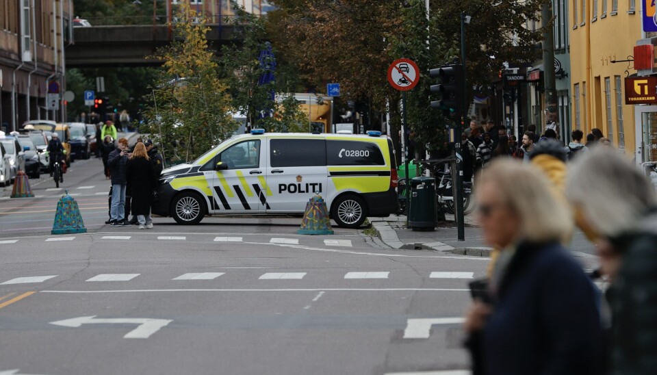 En politipatrulje på Grønland i Oslo.