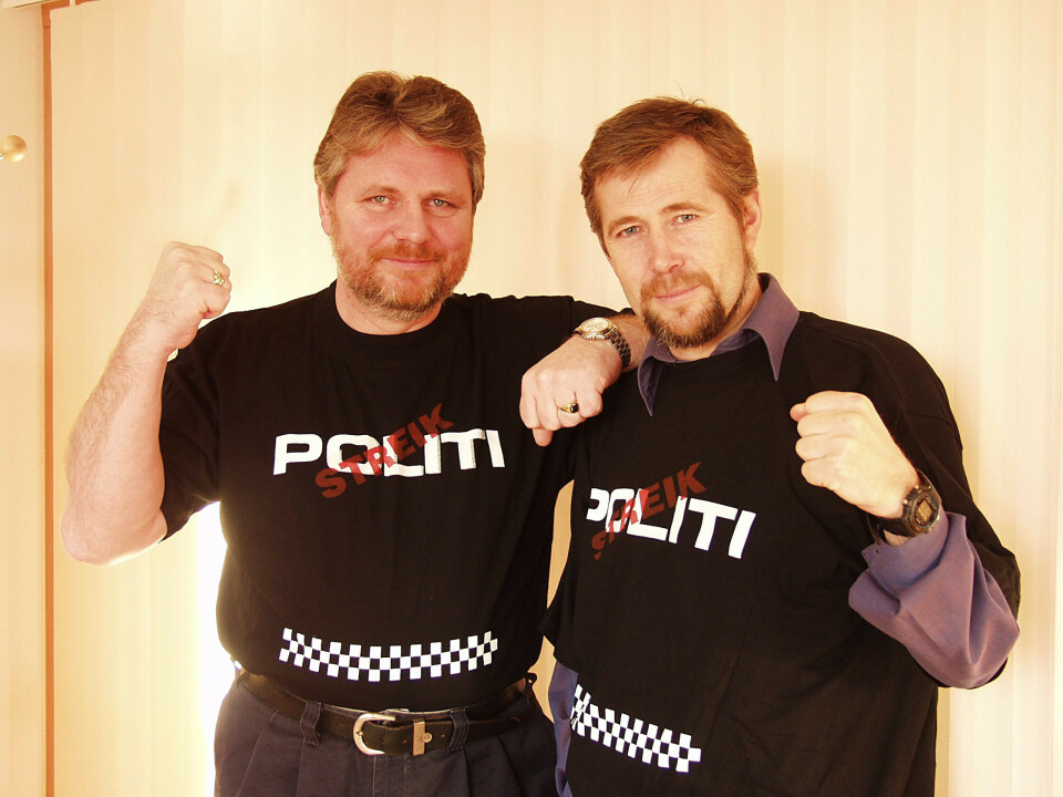 2005: Arne Johannessen sammen med mangeårig tillitsvalgtkollega Victor-Bjørn Nilsen i forbindelse med lønnsoppgjøret i 2005.