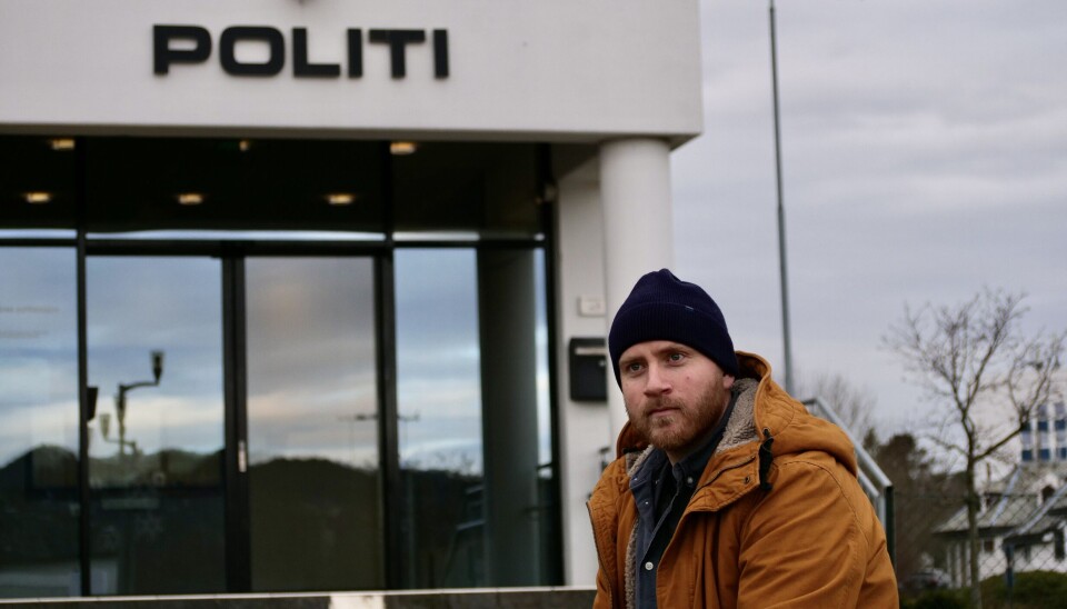 SPYTTET I ANSIKTET: Politimannen Frank Bornø Olufsen i Sør-Vest politidistrikt ble spyttet i ansiktet av en person som hadde hepatitt C.