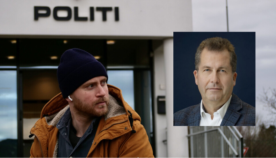 MULIG PRAKSISENDRING: Politimannen Frank Bornø Olufsen fikk erstatning av retten etter at han ble spyttet på og utsatt for mulig hepatitt c-smitte. Han fikk likevel avslag på voldsoffererstatning. Nå vurderer Politidirektoratet å forskuttere slike erstatninger, opplyser seksjonsleder Frode Aarum (innfelt).