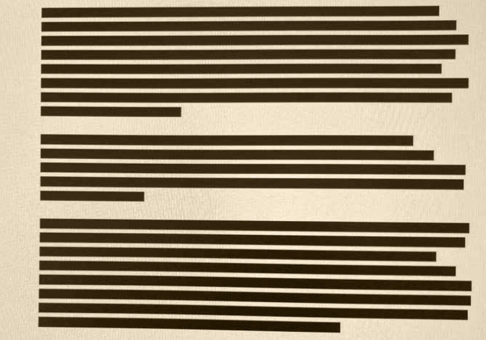 KRAFTIG SLADDET: Rapporten fra
arbeidsmiljøundersøkelsen som ble
gjennomført av Avonova Census,
på oppdrag for Politidirektoratet,
var tungt sladdet da den ble sendt
ut i Sør-Vest. Det tok lang tid før de
ansatte ble orientert om funnene.