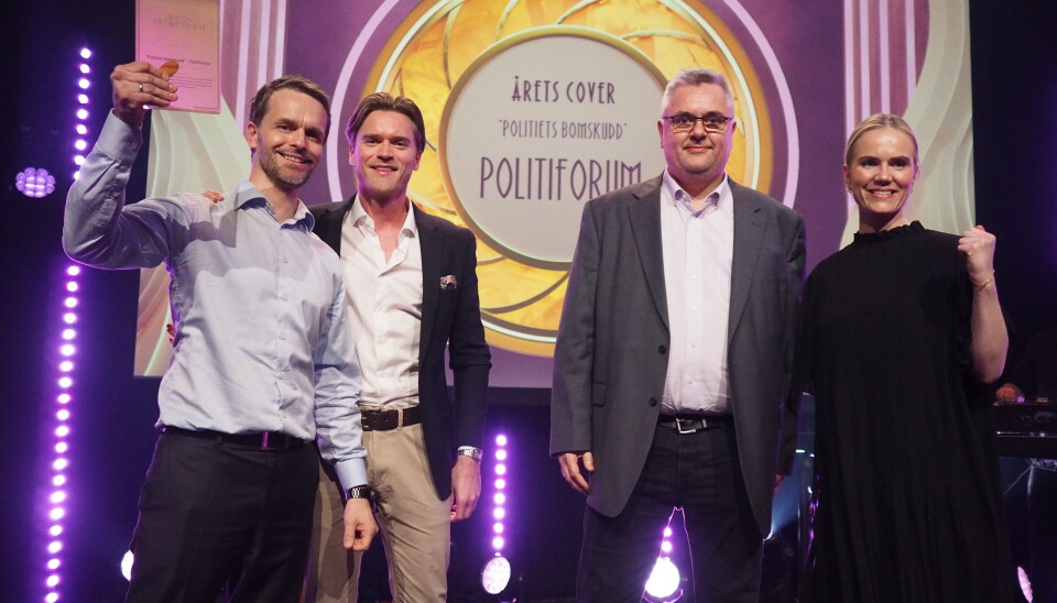 PRISVINNERE: Redaktør Erik Inderhaug, designer Benjamin Gjerde, Kjetil Stormark og Vibeke Cederkvist.