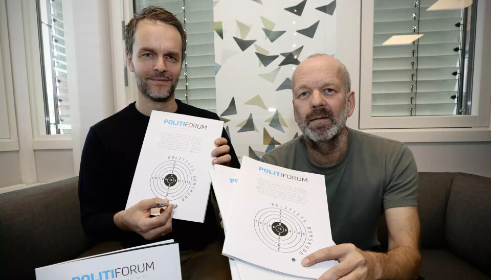 Erik Inderhaug og designer Øyvind Kristiansen i Mediamania.