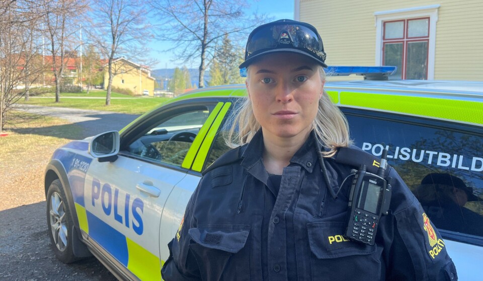 Politistudent Dis Berg Våga deltok under samøvelsen på Sandö i Sverige.